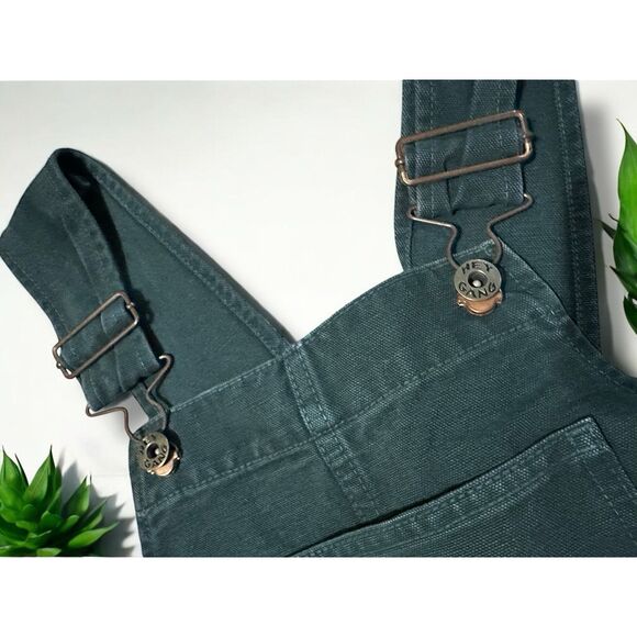 Hey Gang Knee Patch Overalls Dark Green Size 00 - Picture 3 of 9